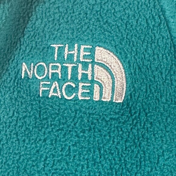 The North Face Jacket Womens Small Teal Fleece Full Zip Logo Zip Pockets - Picture 4 of 9